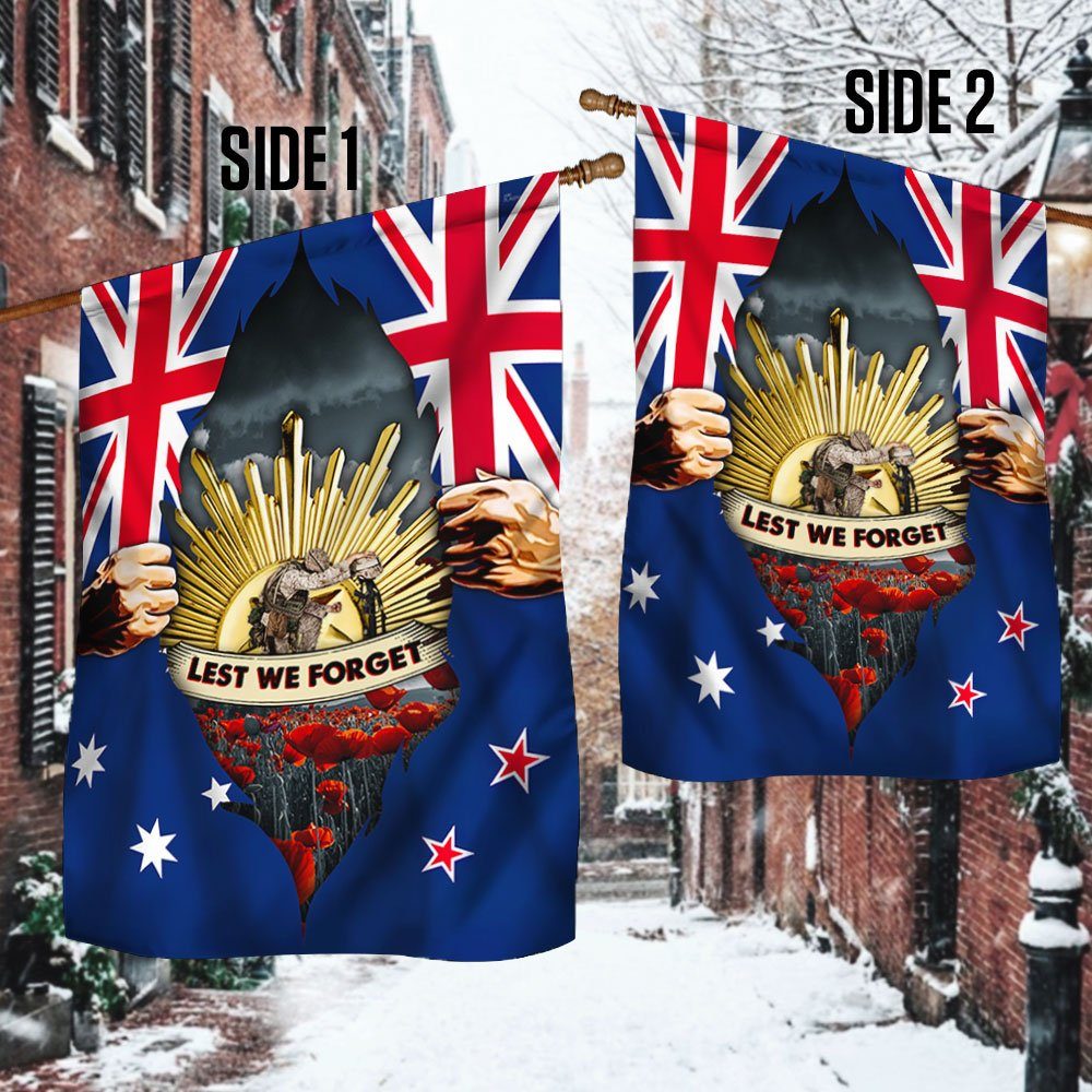 Australia New Zealand Remembrance Day Let We Forget Flag MLN729F