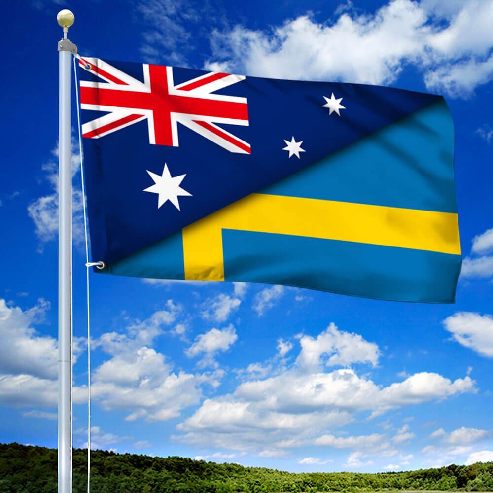 Australian And Swedish Grommet Flag THB3363GFv3