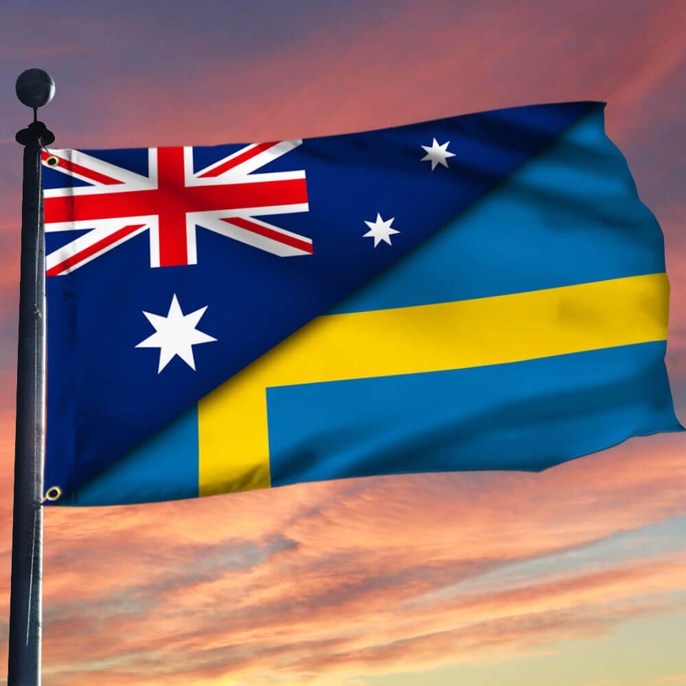 Australian And Swedish Grommet Flag THB3363GFv3