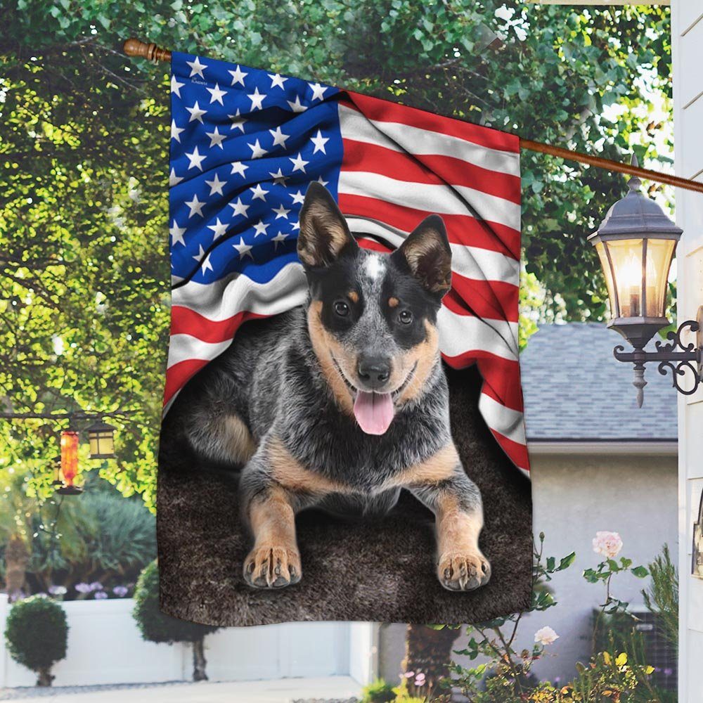 Australian Cattle Dog. Blue Heeler American Patriot Flag THH3413F