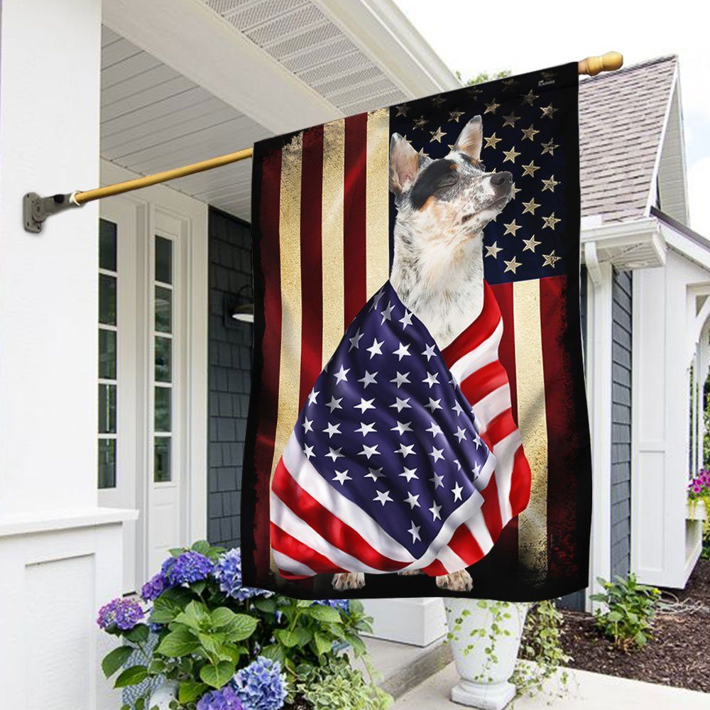 Australian Cattle Dog Flag American Patriot Flag BNL40Fv58