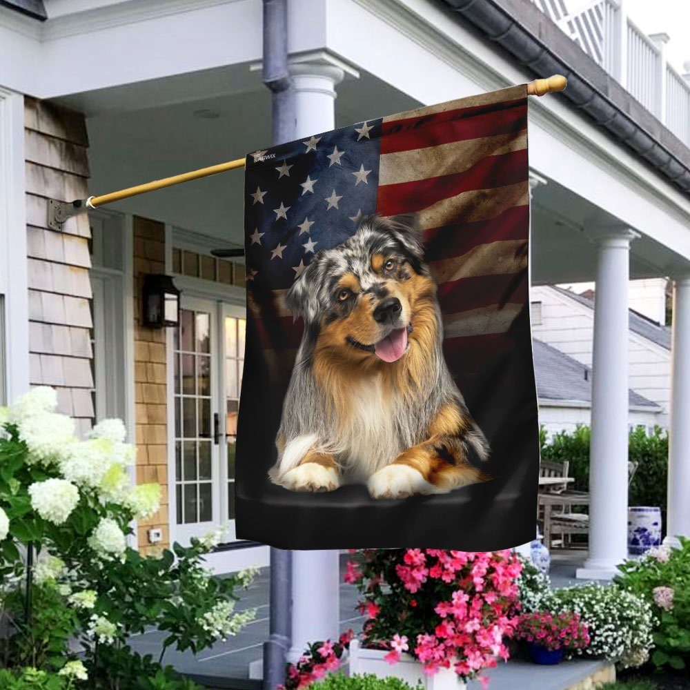 Australian Shepherd American Flag