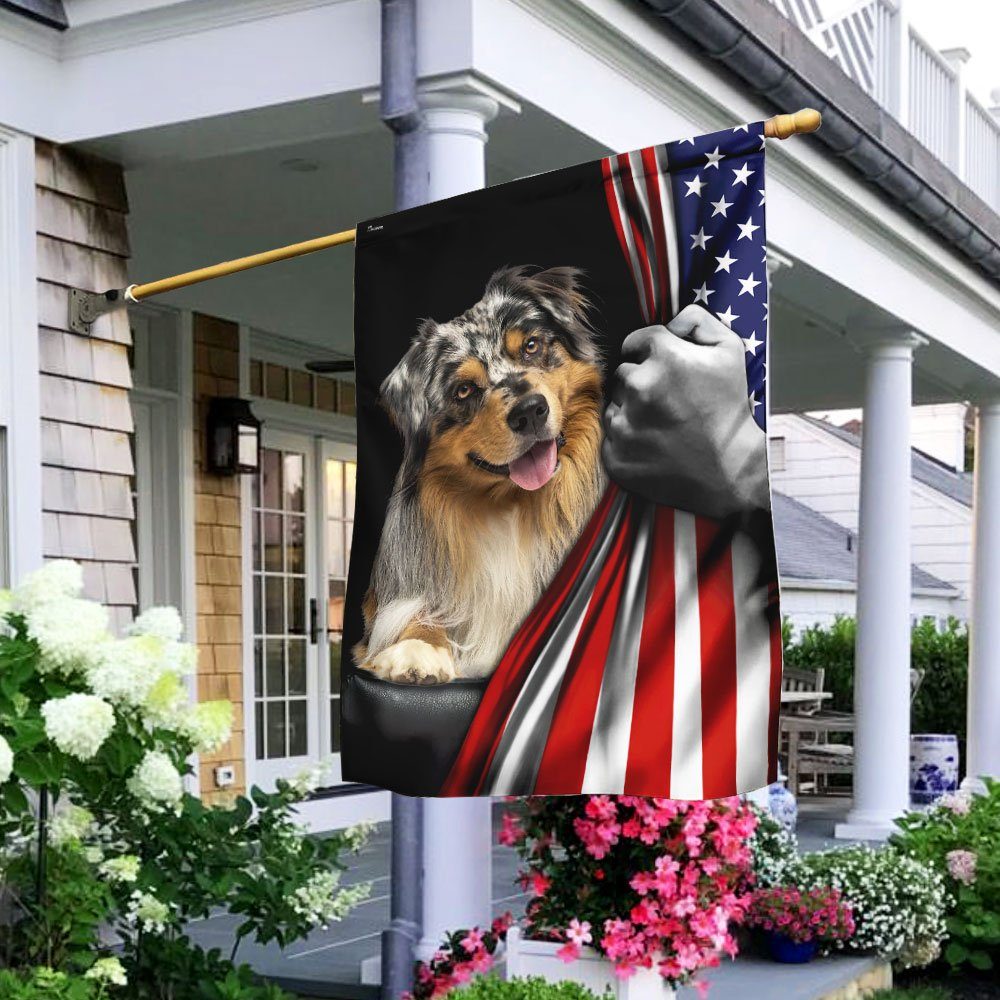 Australian Shepherd American U.S. Flag