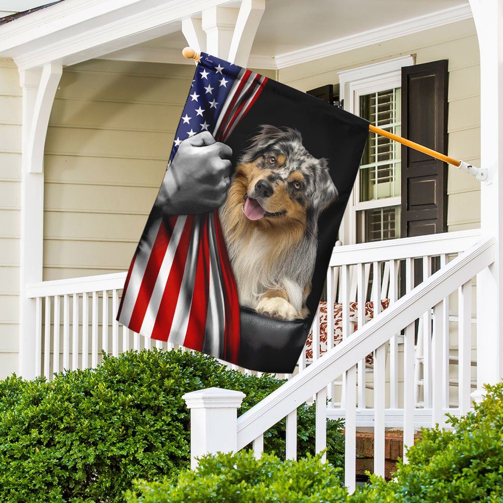 Australian Shepherd American U.S. Flag