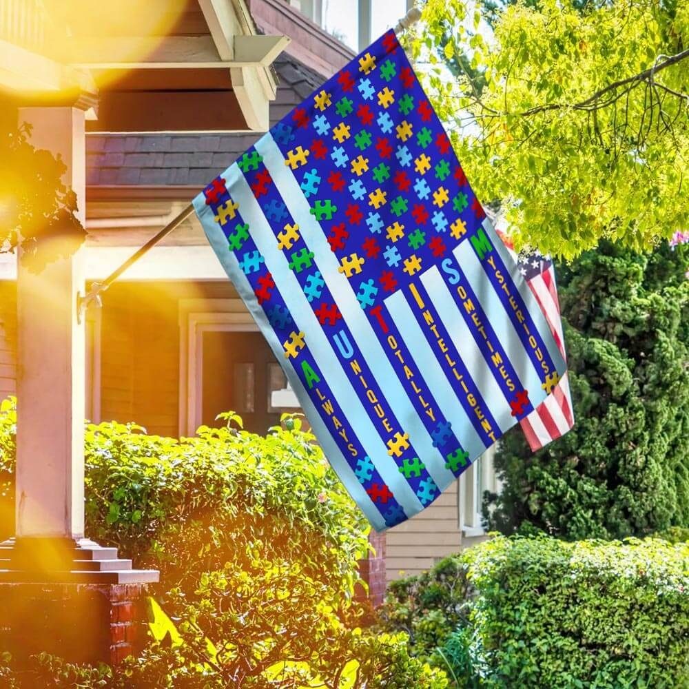 Autism Awareness American Flag