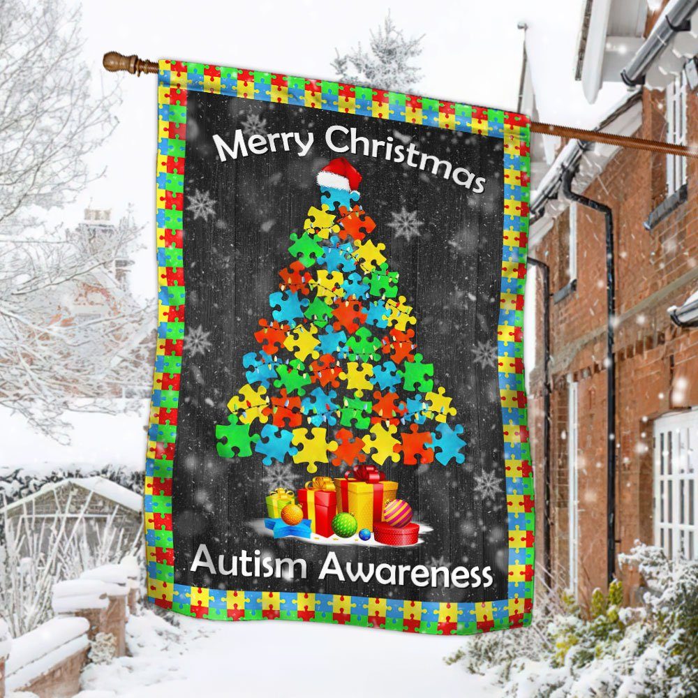 Autism Awareness Christmas Flag MBH231F