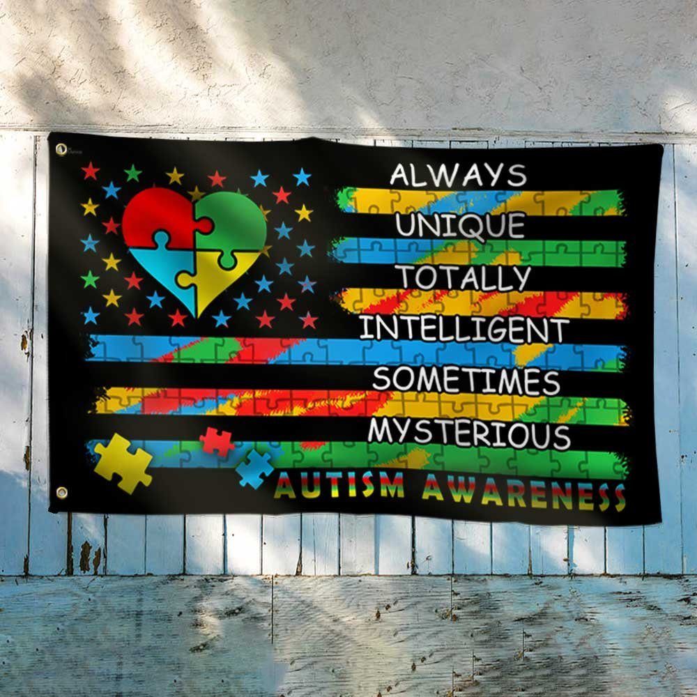 Autism Awareness Grommet Flag Unique Intelligent Mysterious DBD3086GF