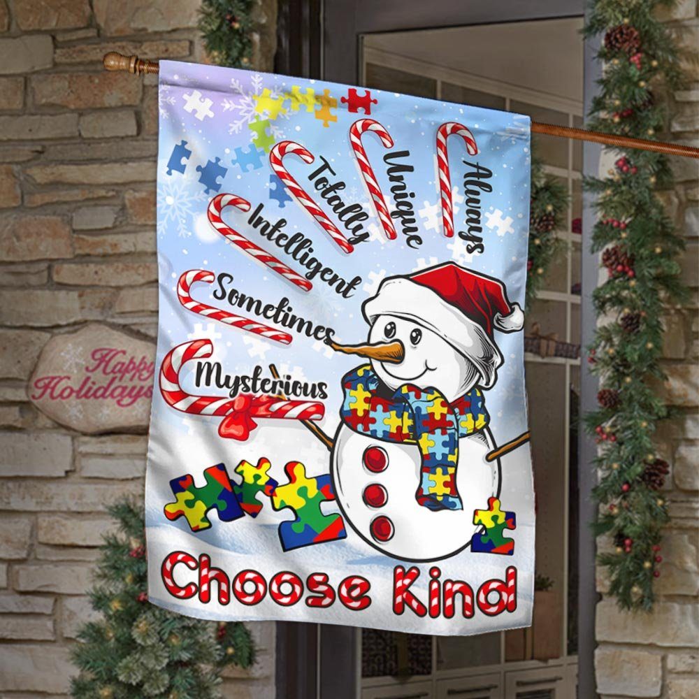 Autism Snowman Flag Choose Kind DBD3046F