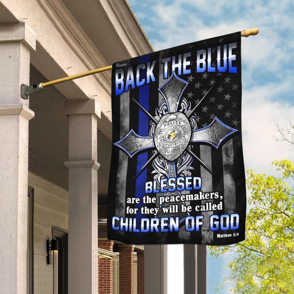 Back The Blue. Police Officer American US Flag