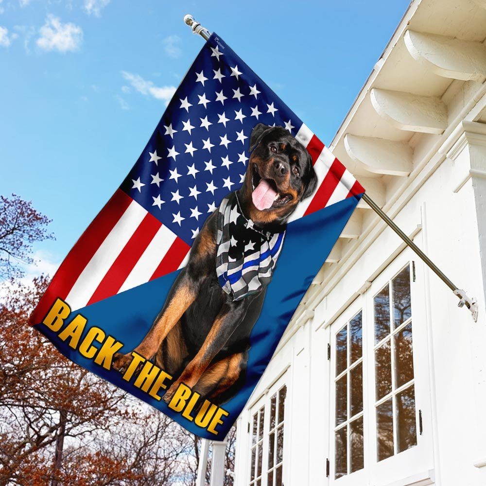 Back The Blue Flag Flagwix™ Printed Rottweiler Flag