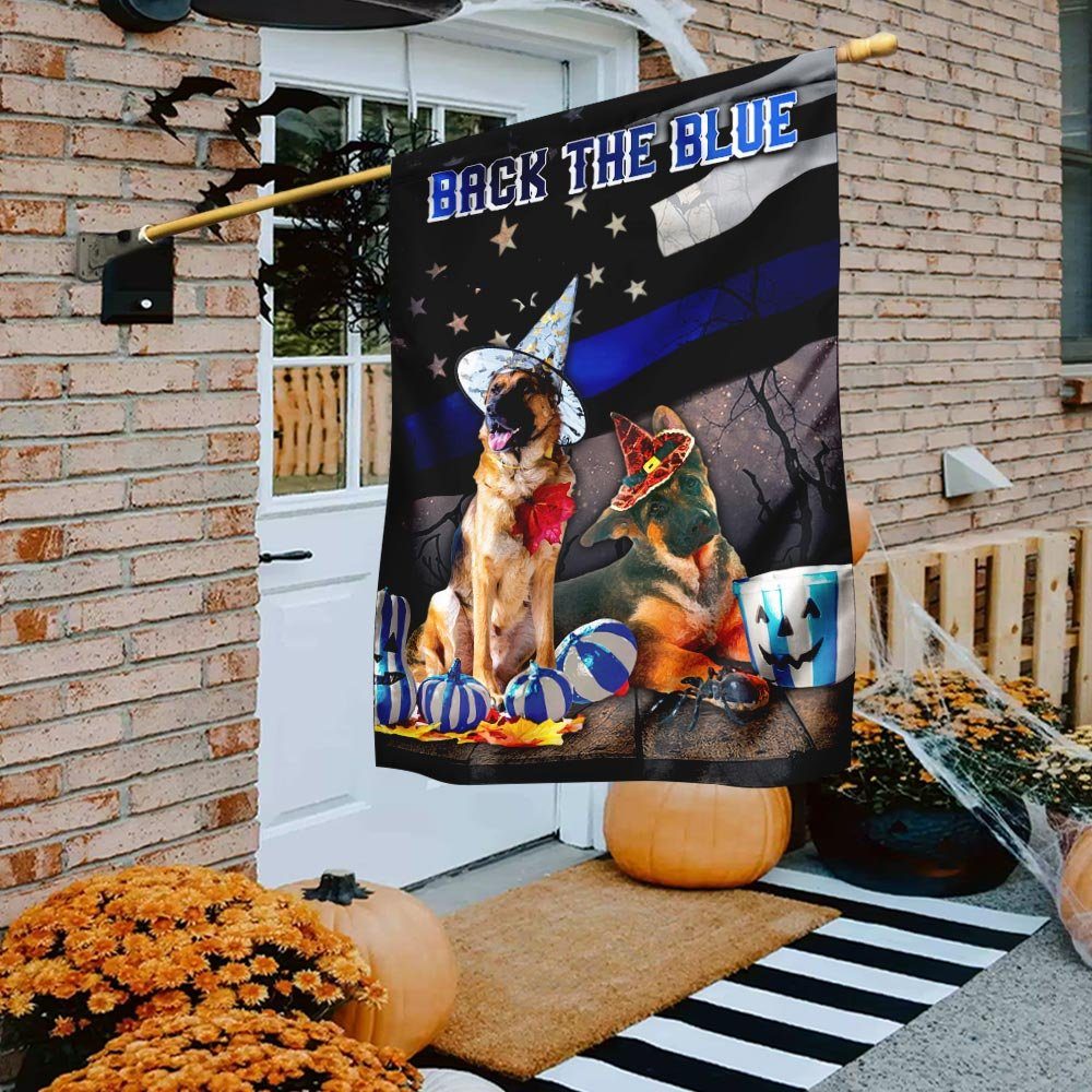 Back The Blue German Shepherd Halloween Flag