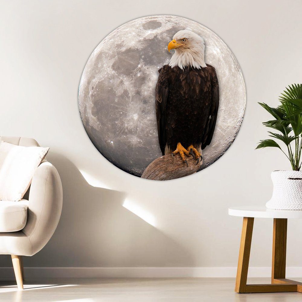 Bald Eagle And Moon Hanging Metal Sign TQN45MS