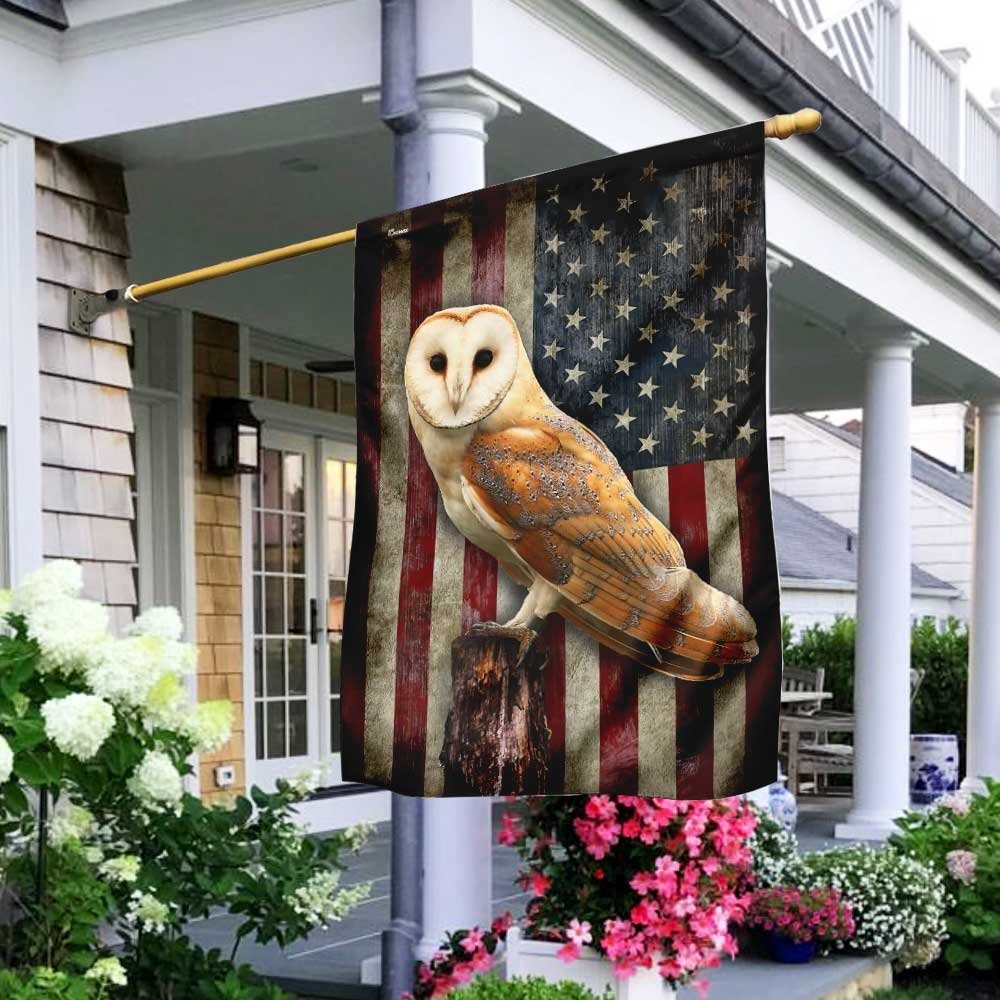 Barn Owl American Flag