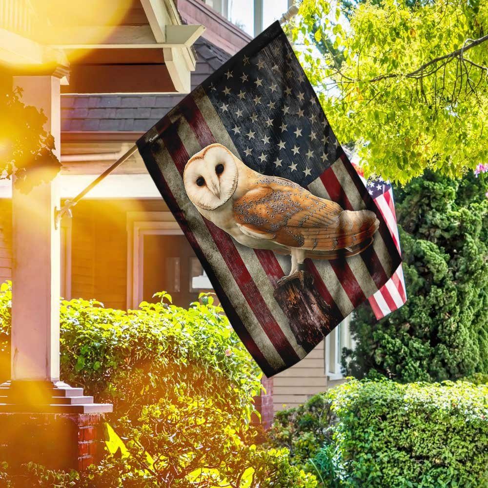 Barn Owl American Flag