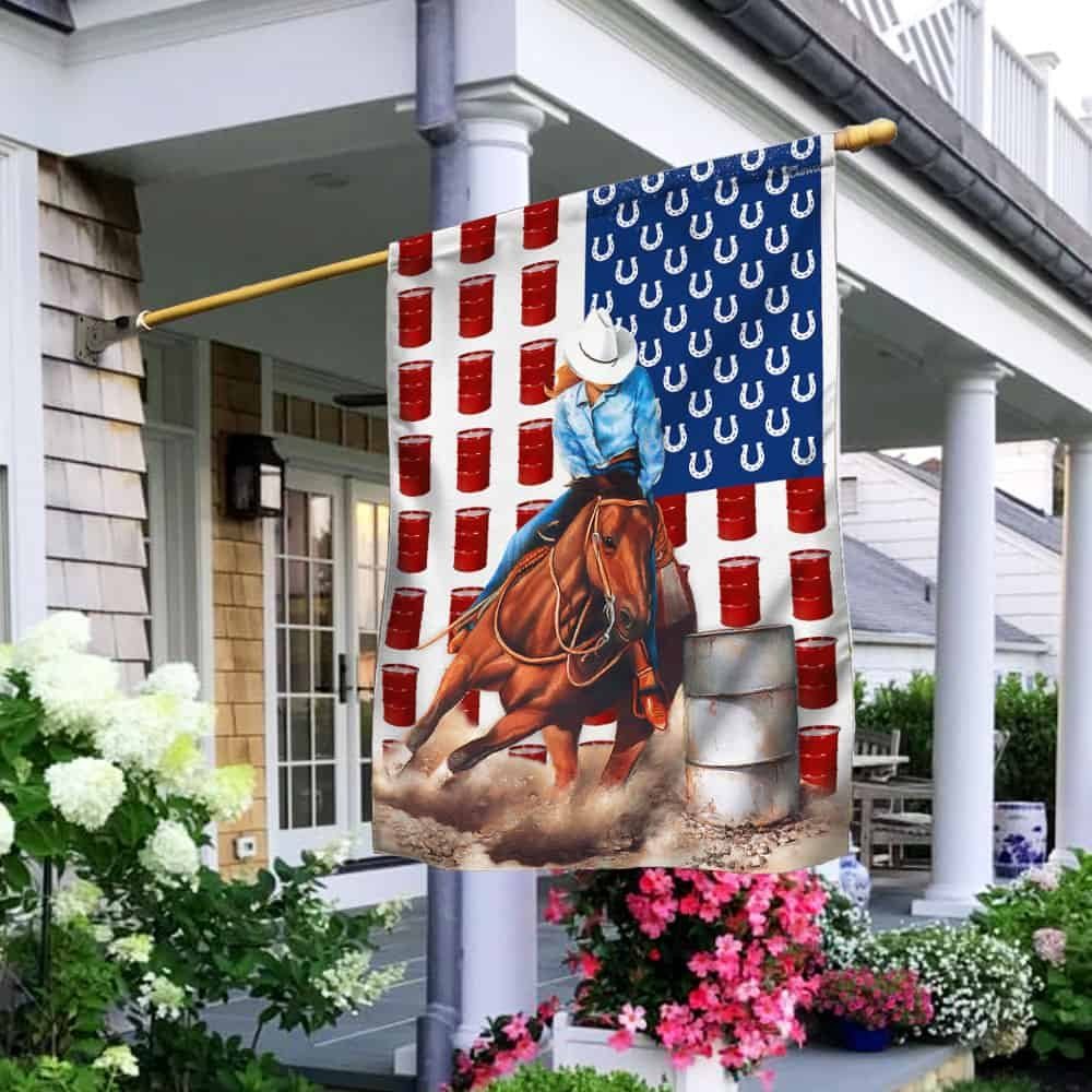 Barrel Horse Racing U.S Flag LHA1598F