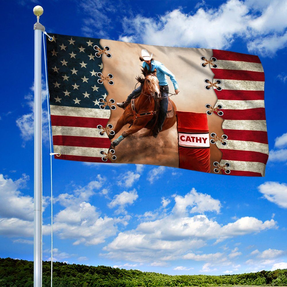 Barrel Racing American Grommet Flag TRN1365GFv1