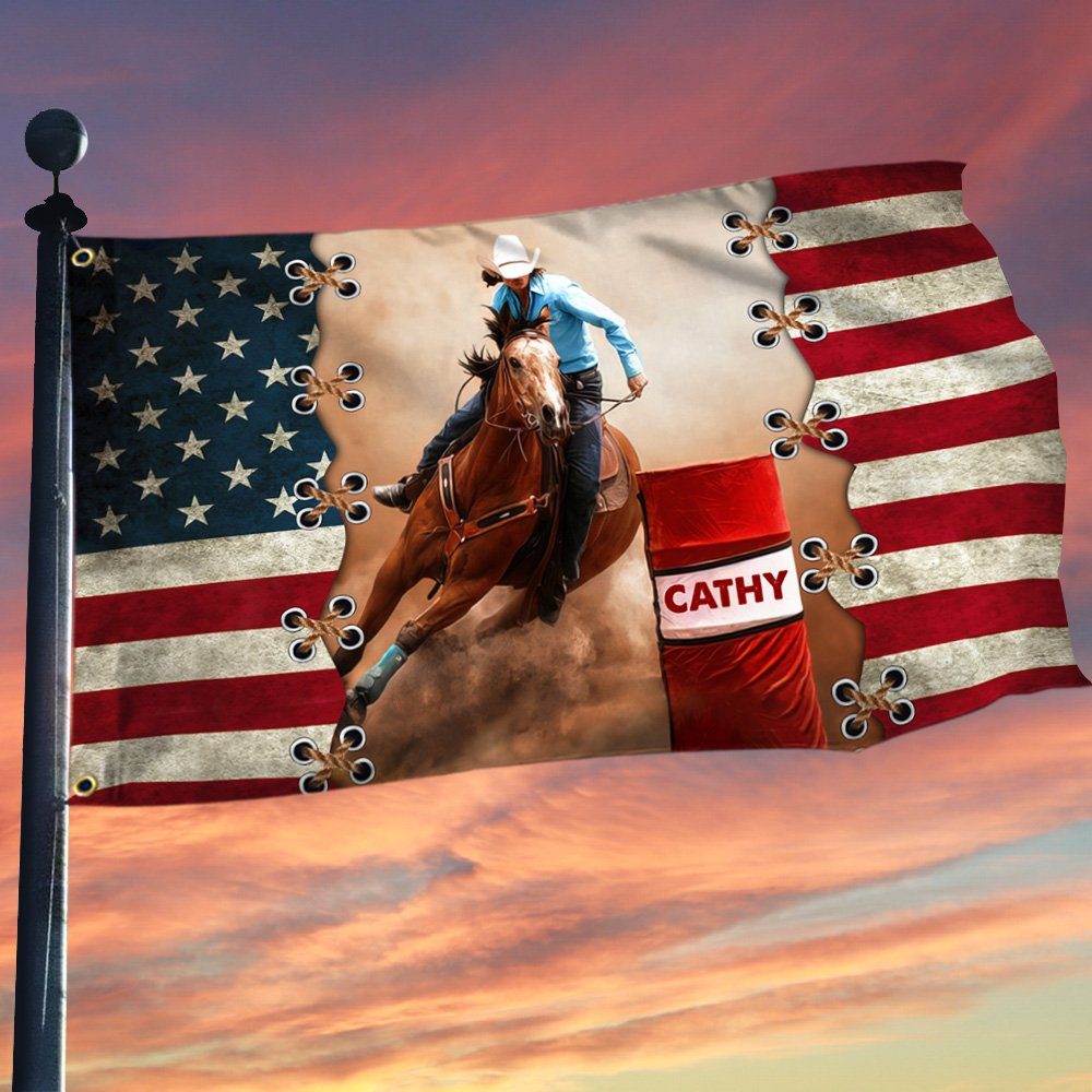 Barrel Racing American Grommet Flag TRN1365GFv1