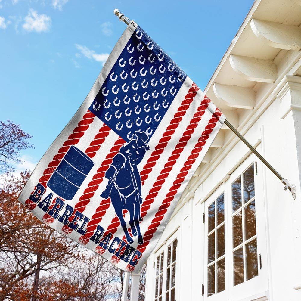 Barrel Racing American U.S Flag