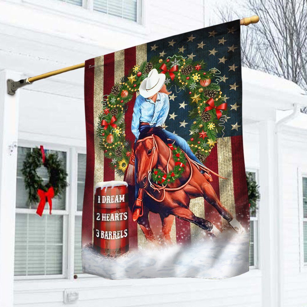 Barrel Racing Christmas Horse Flag MLN619F