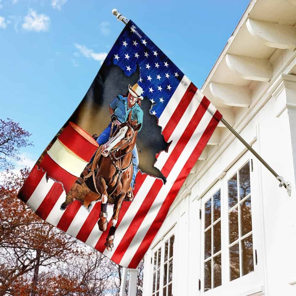 Barrel Racing Flag Barrel Racing American Flag TRN1033F