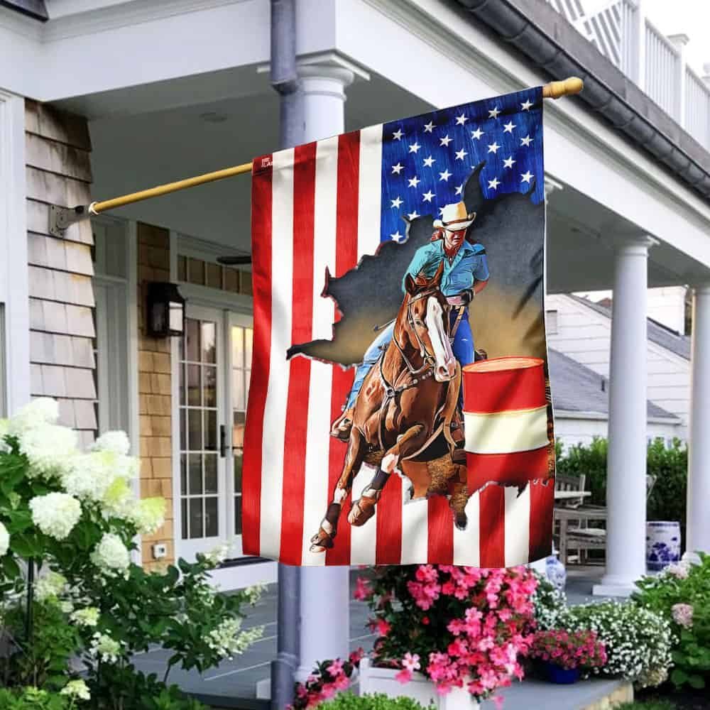 Barrel Racing Flag Barrel Racing American Flag TRN1033F