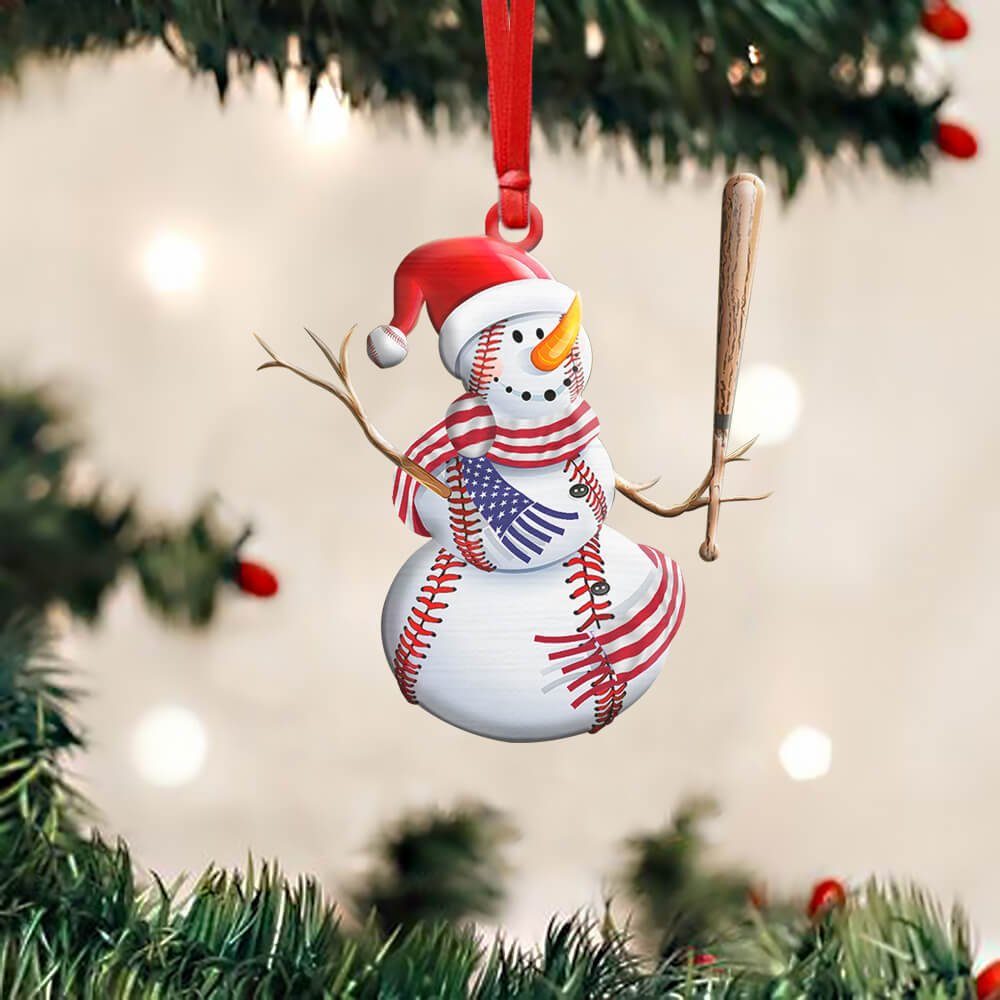 Baseball Custom – Shaped Ornament Snowman NNT158O