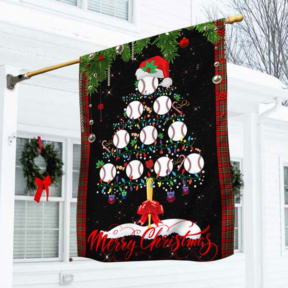 Baseball Flag Christmas Tree Baseball Flag TRL1576Fv1