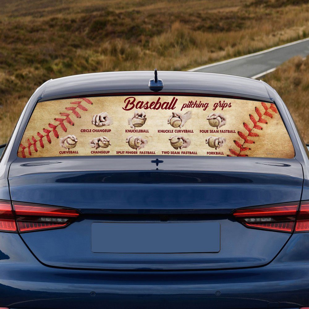 Baseball Pitching Grips Rear Window Decal QNN346F