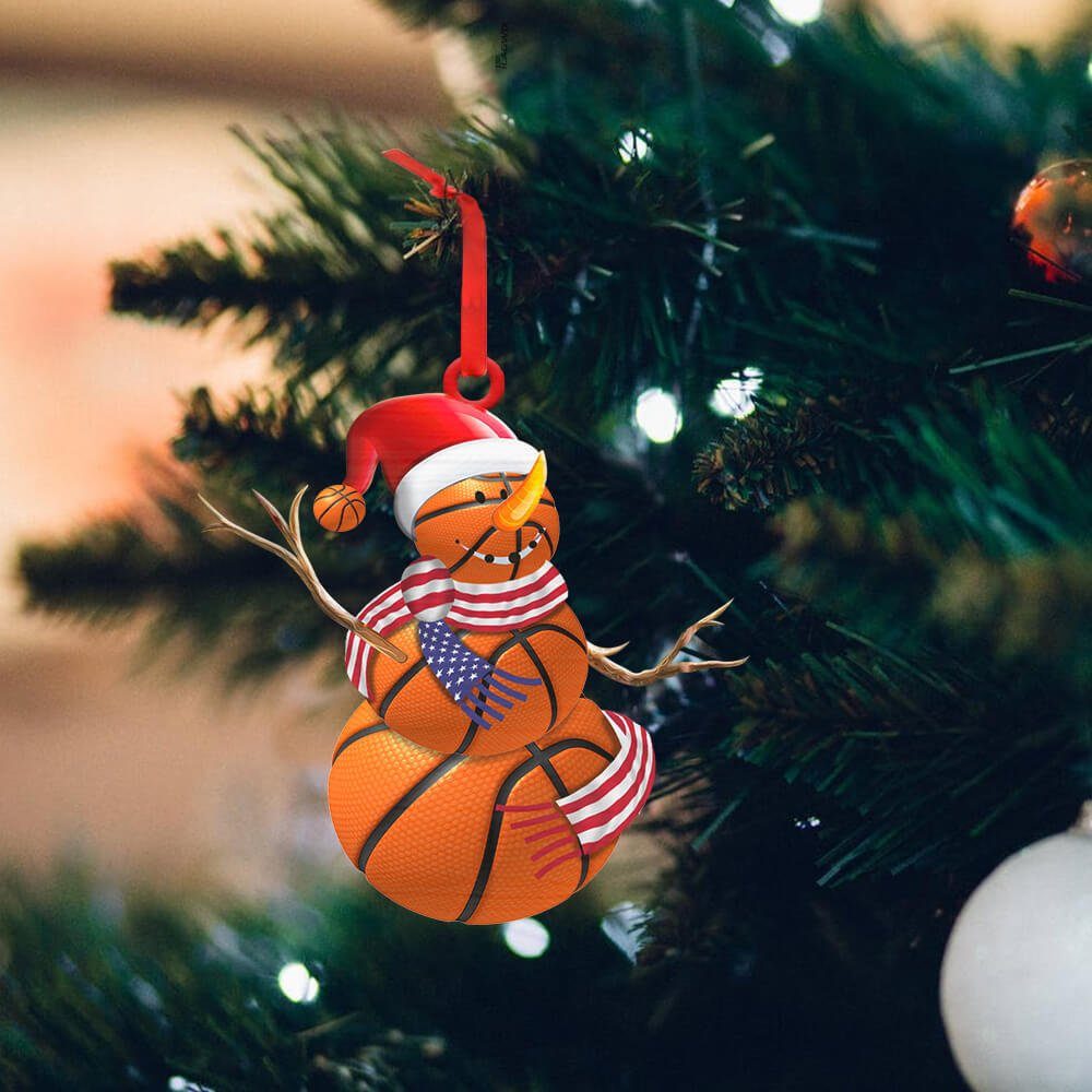 Basketball Custom – Shaped Ornament Snowman NNT158Ov4