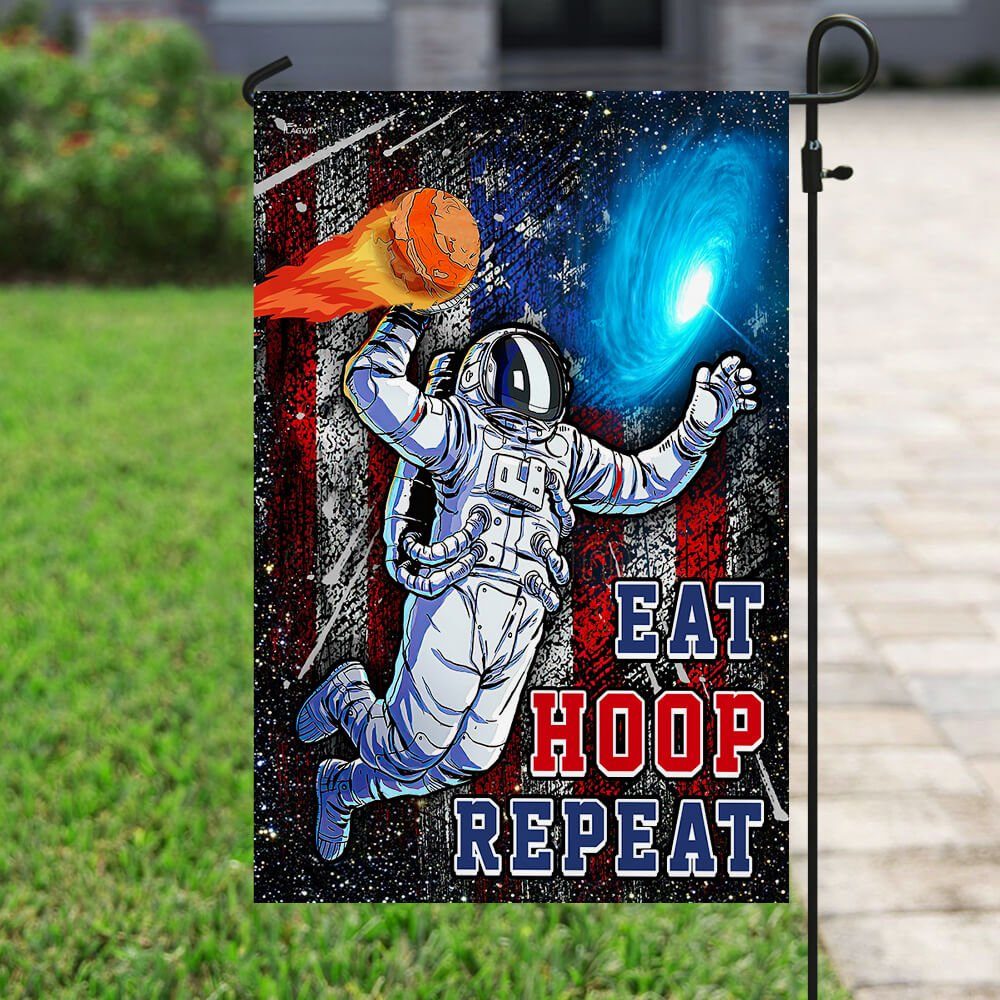 Basketball Eat Hoop Repeat Flag NTB39F