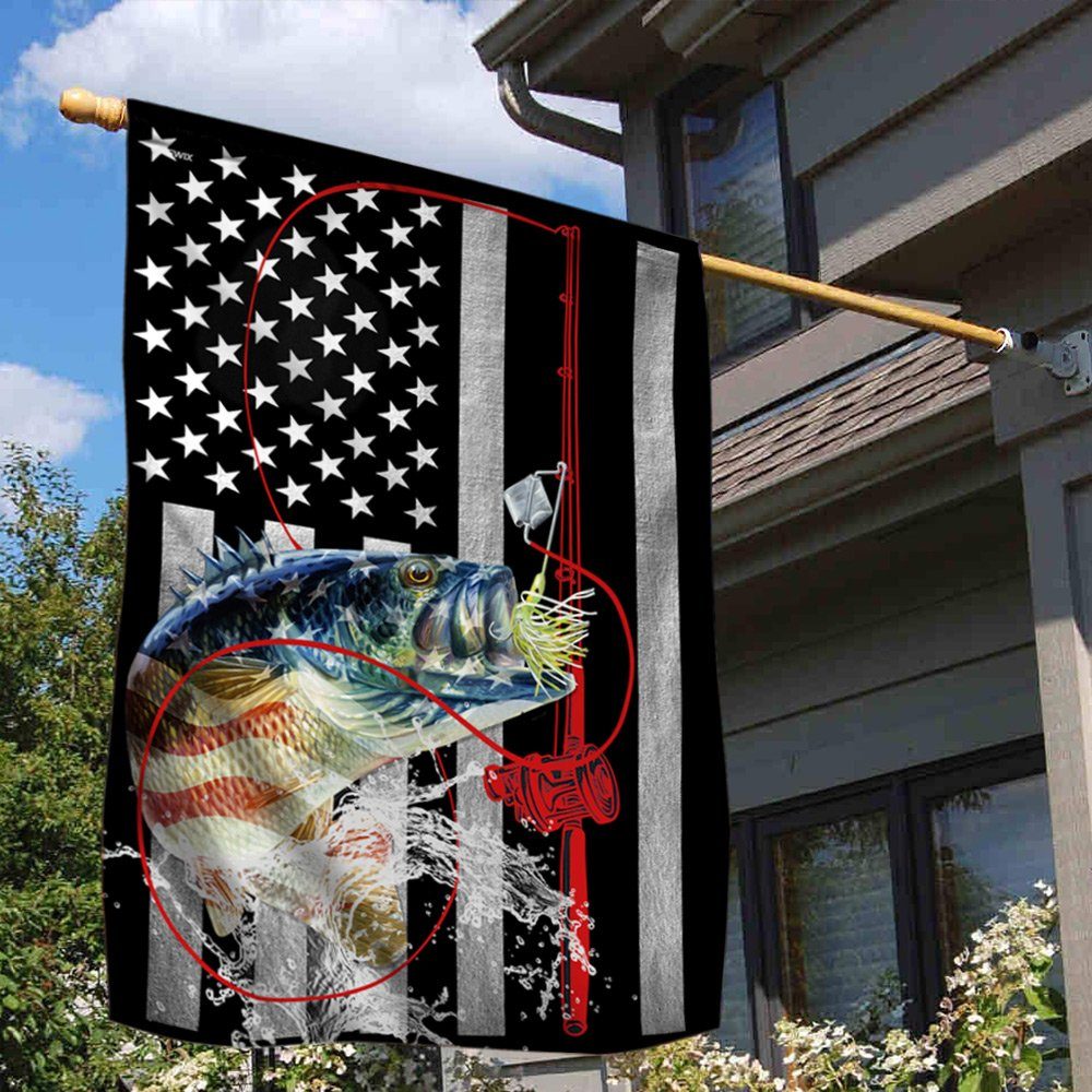 Bass Fishing American Flag BNN195F