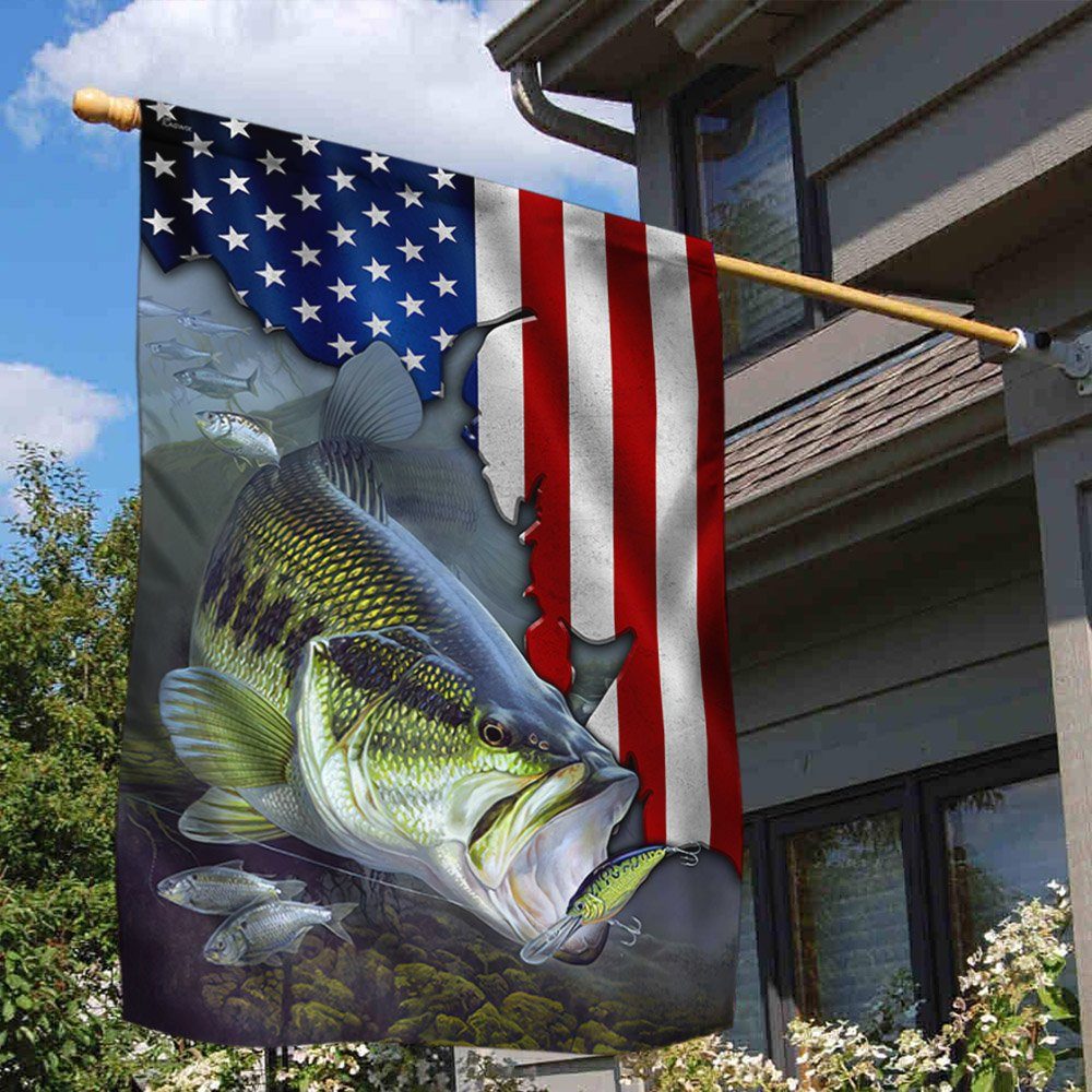 Bass Fishing American Flag MLH1901Fv1