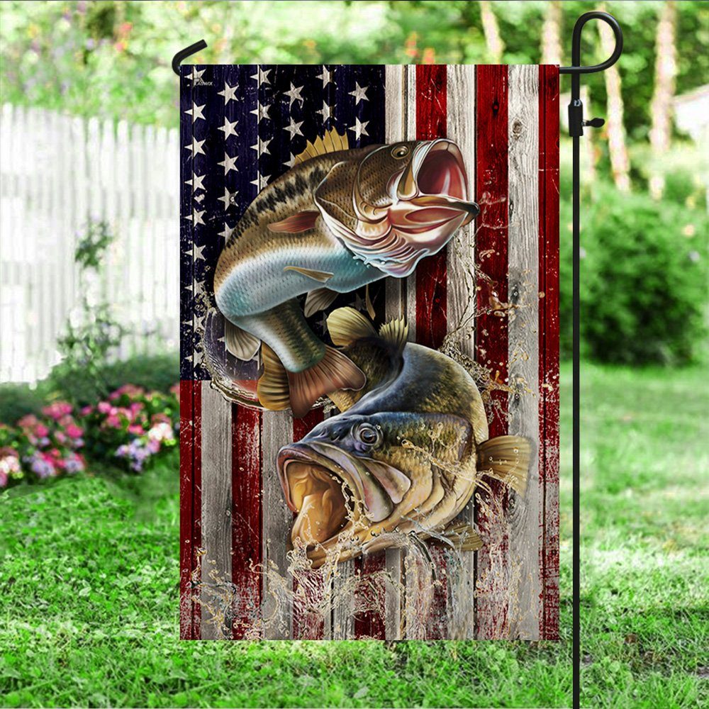 Bass Fishing Flag Largemouth Bass Fishing American Flag QTR251F