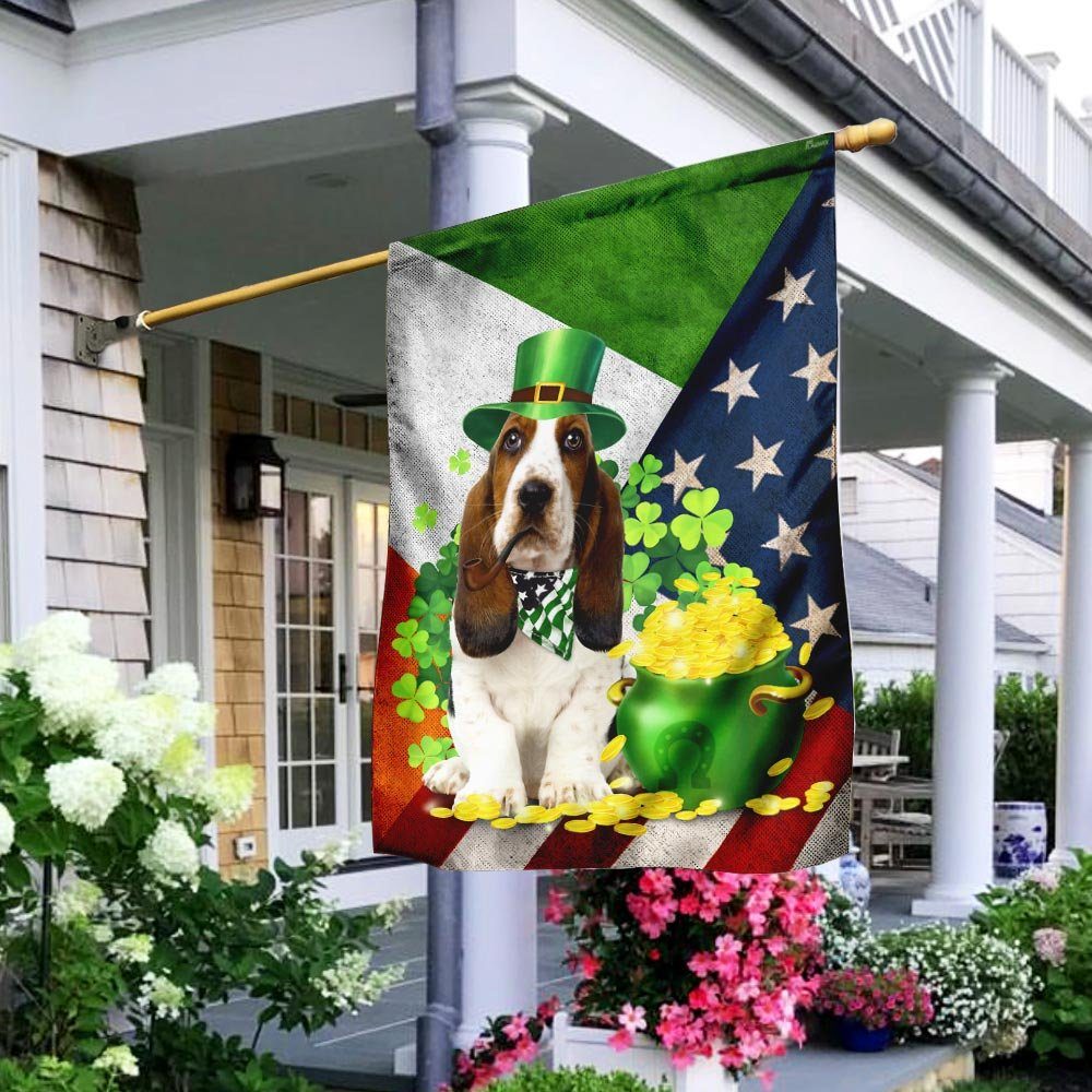 Basset Hound – Happy St. Patrick Day Flag