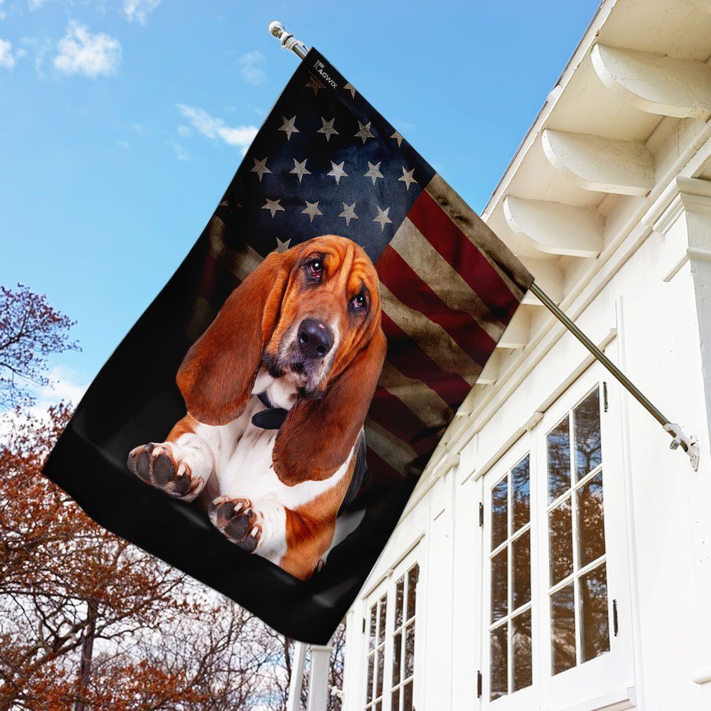 Basset Hound American Flag