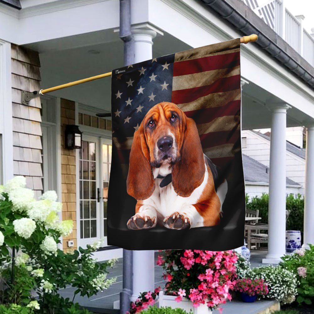 Basset Hound American Flag