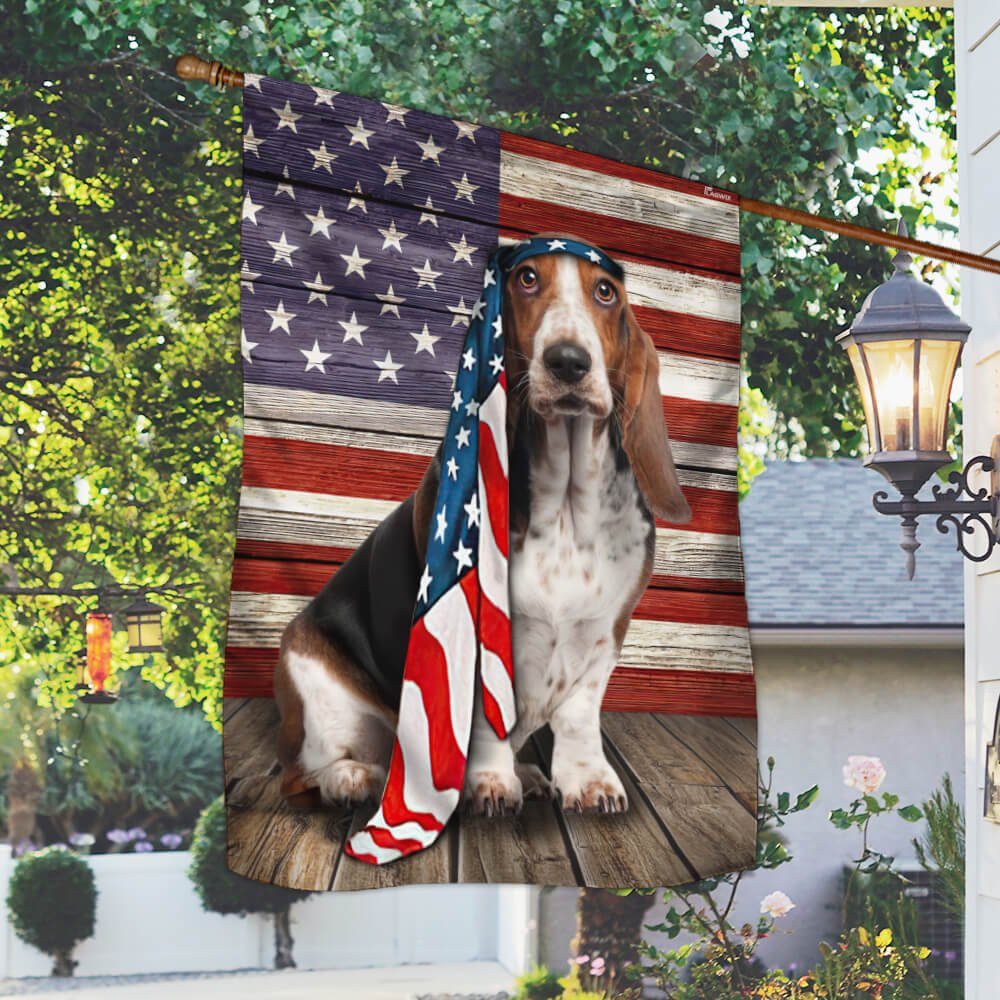 Basset Hound Dog Flag Charming Dog NTB216Fv41