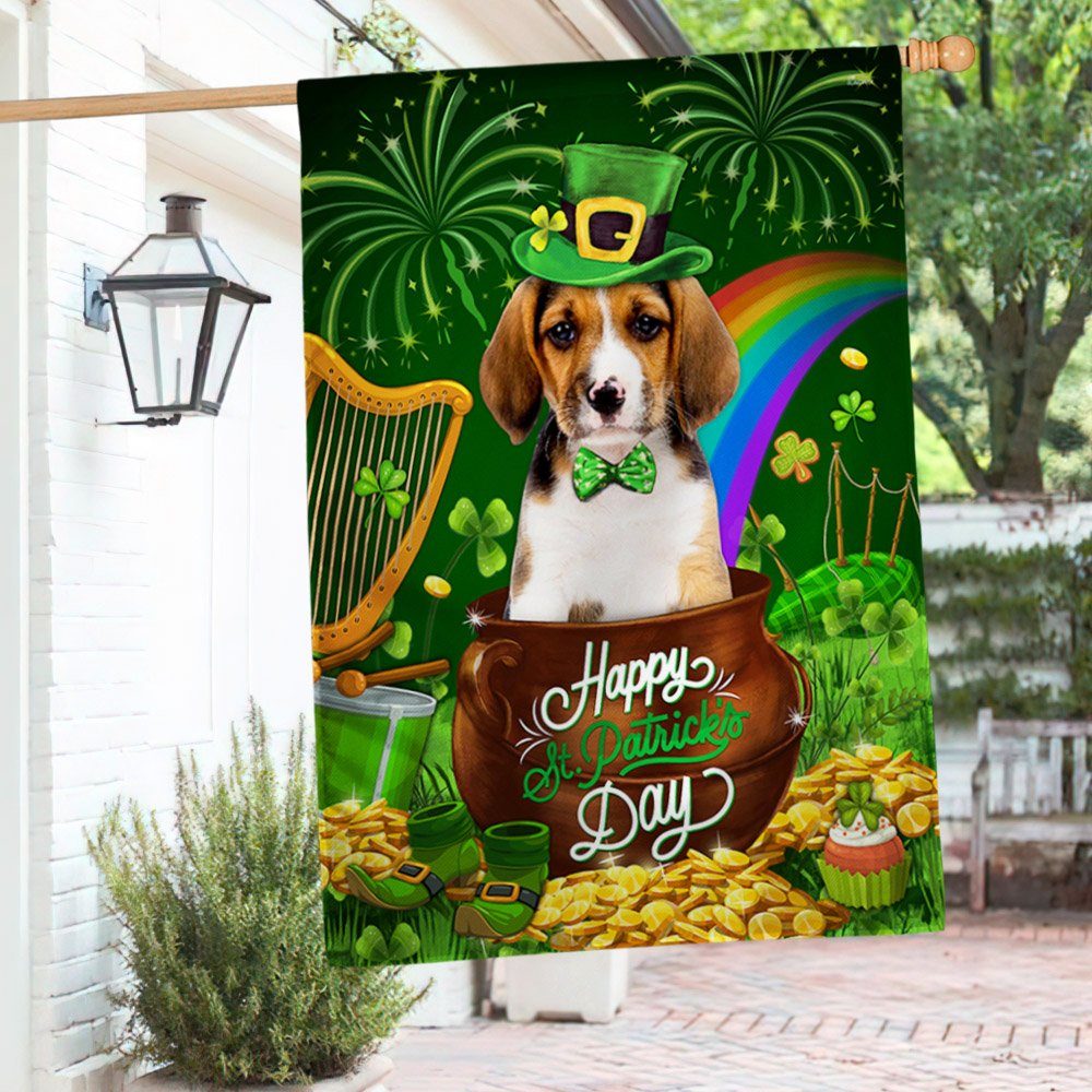 Basset Hound Dog Happy Patrick’s Day Flag TQN823F