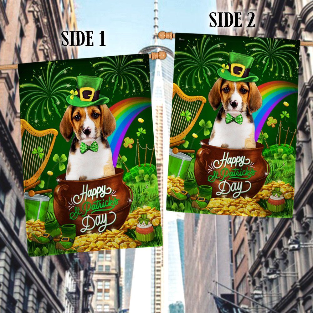 Basset Hound Dog Happy Patrick’s Day Flag TQN823F