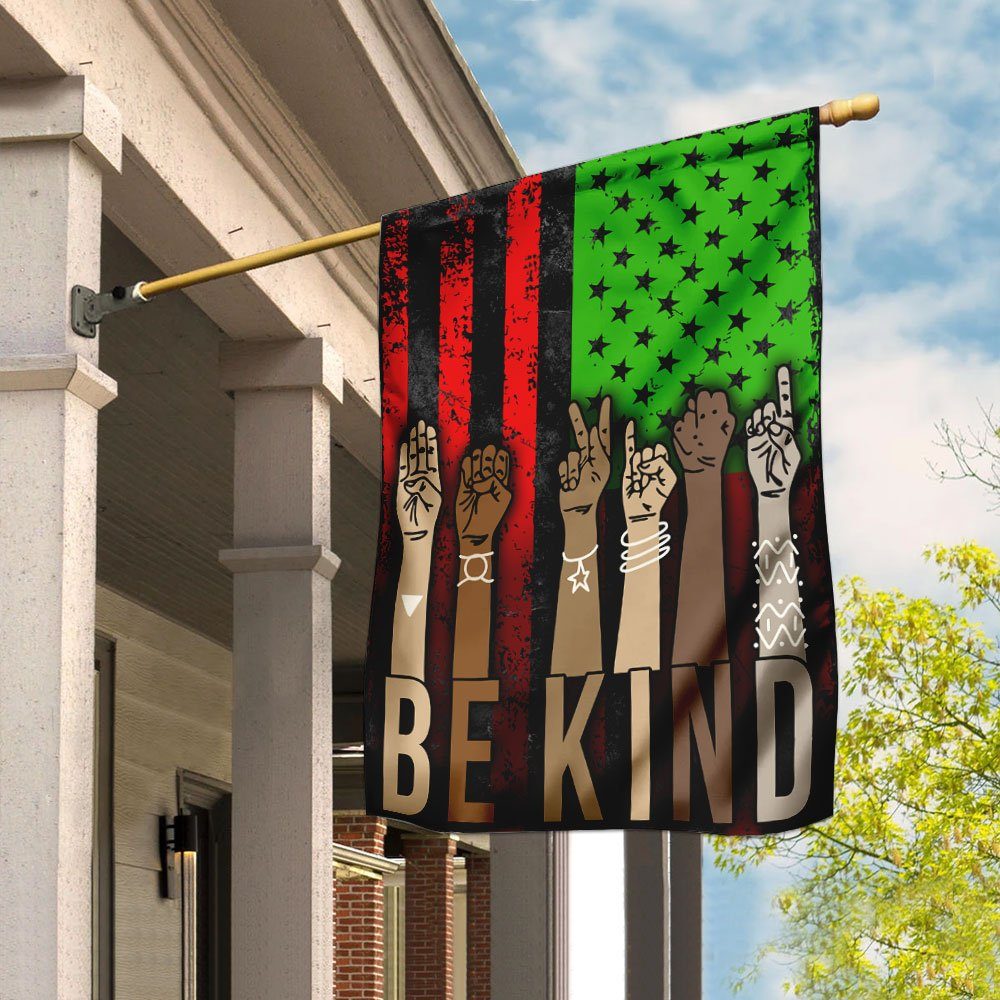 Be Kind Sign Language Black People Flag