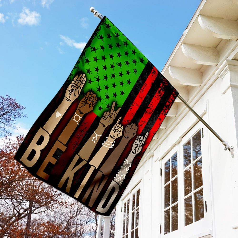 Be Kind Sign Language Black People Flag