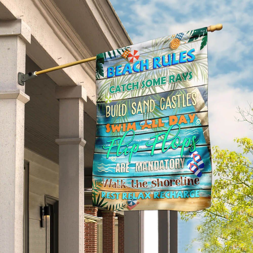 Beach Rules Home Flag