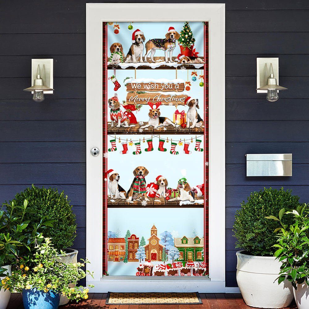 Beagle Christmas Door Cover