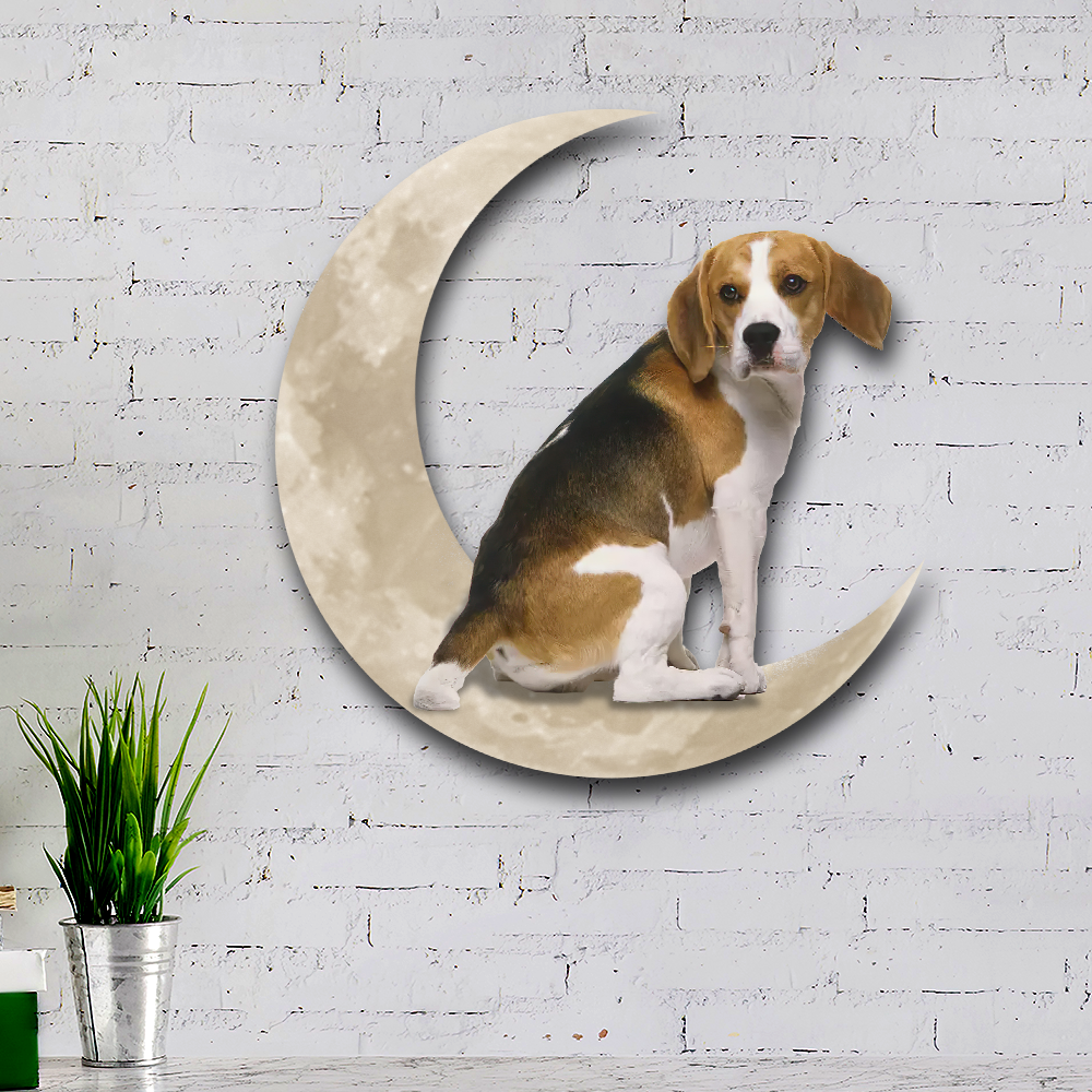 Beagle Dog And Moon Hanging Metal Sign QNK879MSv4