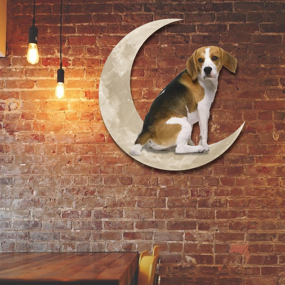 Beagle Dog And Moon Hanging Metal Sign QNK879MSv4