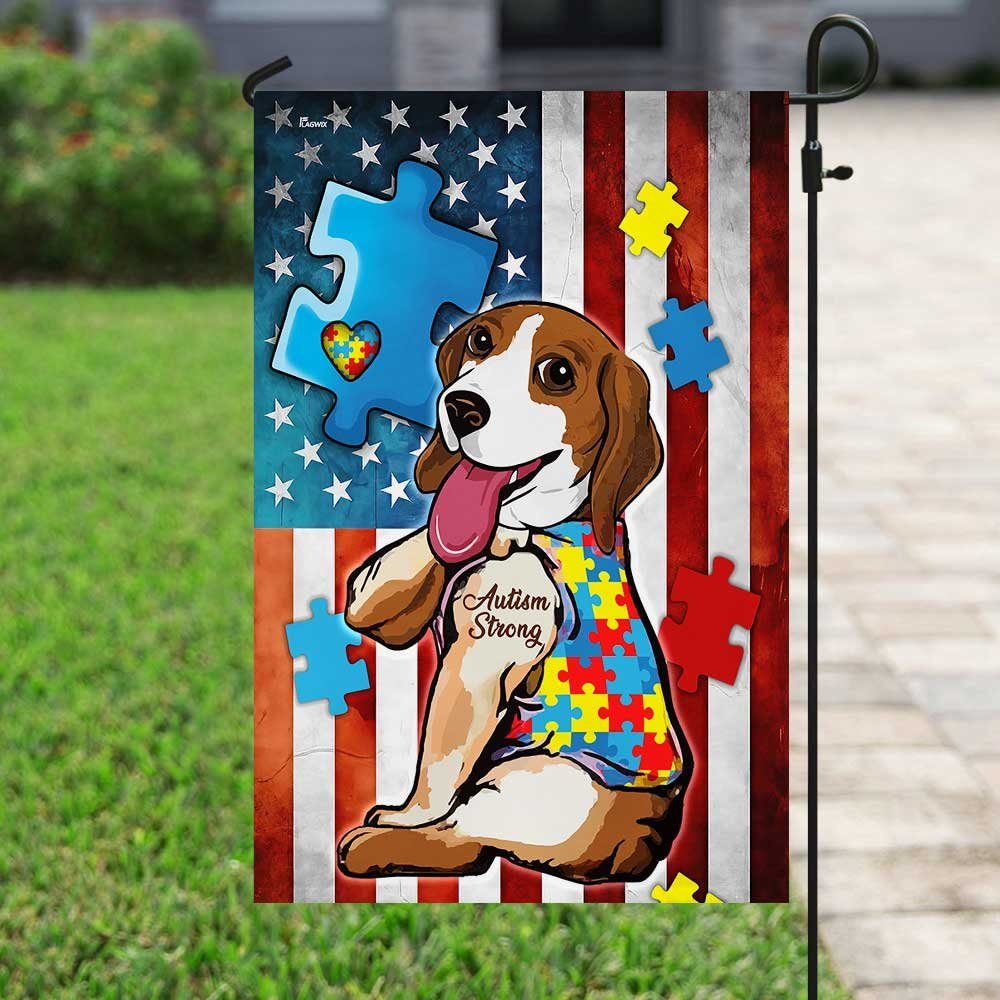 Beagle Strong Autism Awareness Flag Beagle Strong Autism Awareness Flag