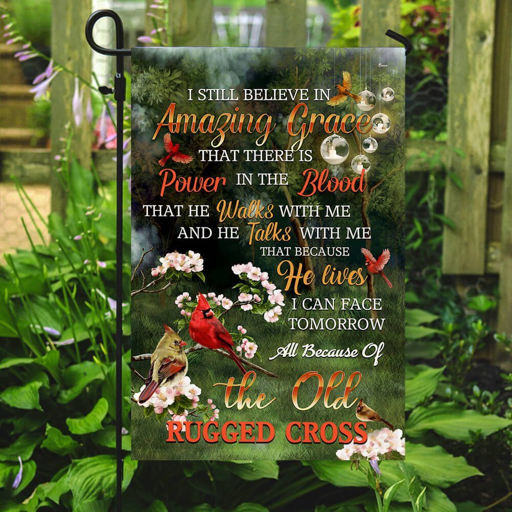 Because He Lives Jesus Cardinal Flag