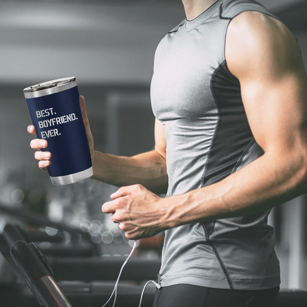 Best Boyfriend Ever Laser Engraved 20oz Tumbler Navy Color