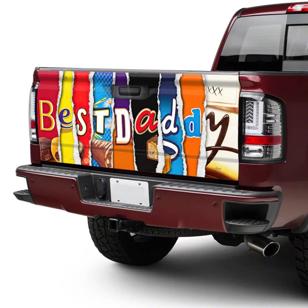 Best Dad Truck Tailgate Decal Sticker Wrap Chocolate NTB347TDv2 Best Dad Truck Tailgate Decal Sticker Wrap Chocolate NTB347TDv2