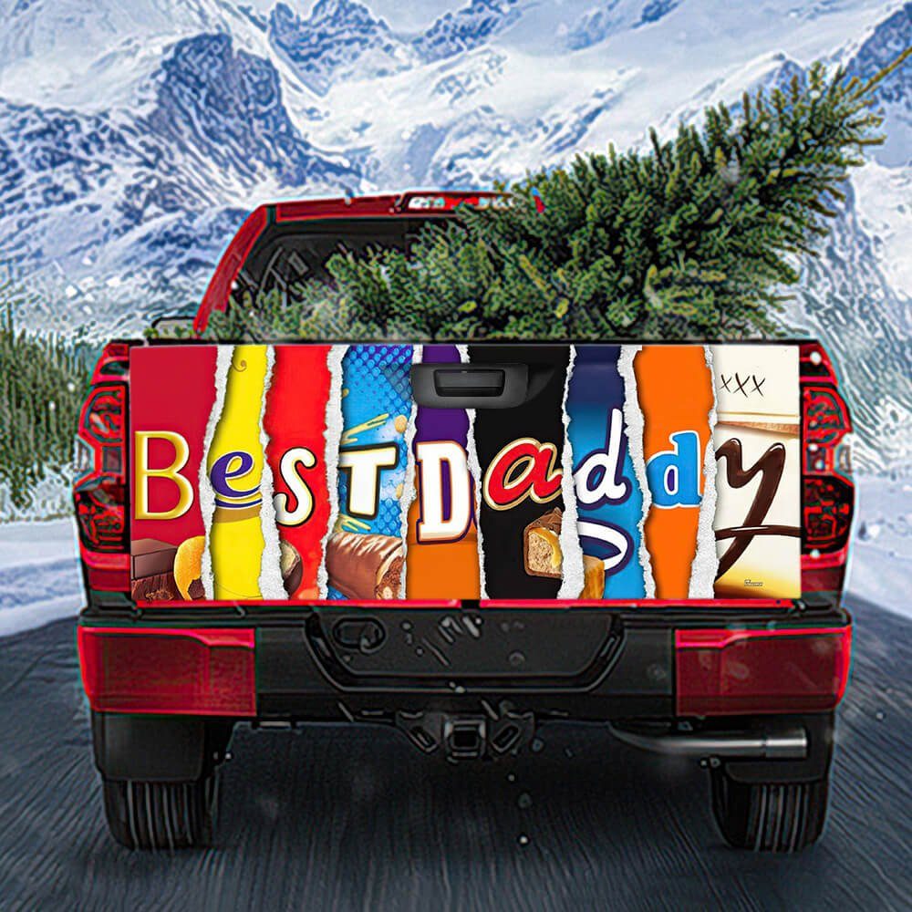 Best Dad Truck Tailgate Decal Sticker Wrap Chocolate NTB347TDv2 Best Dad Truck Tailgate Decal Sticker Wrap Chocolate NTB347TDv2